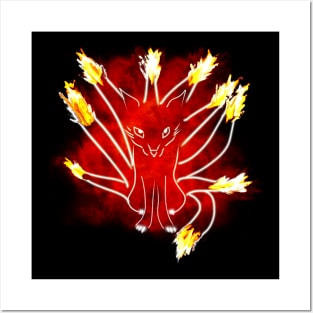 Flaming Nine Tailed Fox Posters and Art